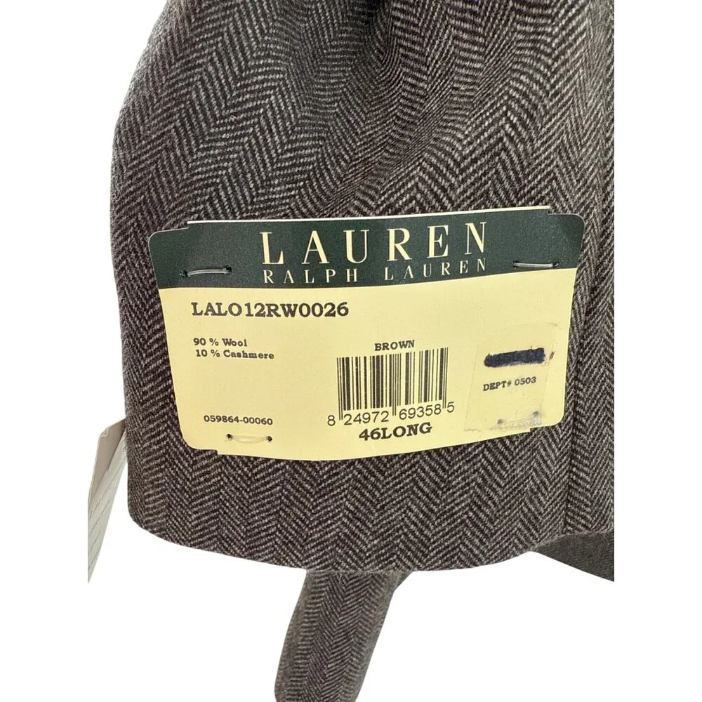Lauren Ralph Lauren Mens Wool Cashmere Sport Coat Brown 46L‎